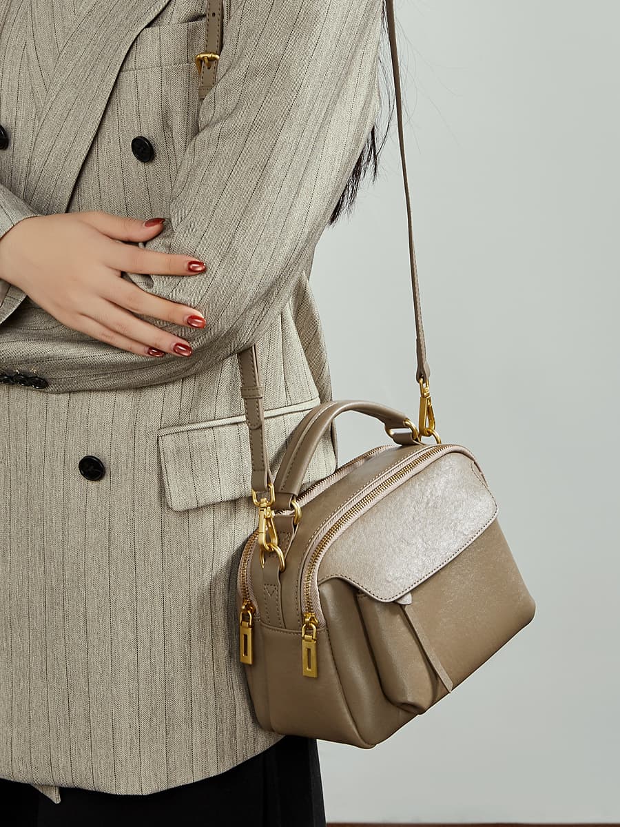 Artisan leather clutch bag